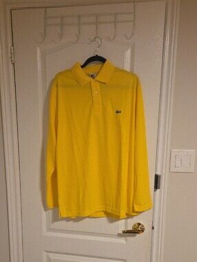 Lacoste Men’s Bright Yellow Long Sleeve Polo Sweater